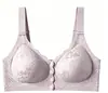 Sutiã de Amamentação Sem Costura Fechamento Frontal Sem Aro Estilo Chinês Jacquard Embossado Sutiã de Amamentação Push-Up Respirável Suporte de Elevação