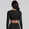 Ropa de Yoga Personalizada de Manga Larga Ajustada Sensación Nude Top Deportivo para Correr Camiseta de Manga Larga Ajustada de Secado Rápido