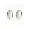 Aretes de Tachuela Ovalados Lisos Grano de Oro Chapado en Oro Cobre Aguja de Plata de Ley 925 Aretes de Tachuela Diseño Francés de Sentido Aretes de Tachuela Nicho Sensación de Alta Gama