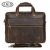 Jiameda Hot Retro Maleta de Couro Genuíno Camada Superior Couro Bovino Especial Transfronteiriça Bolsa de Mão Couro Crazy Horse Bolsa para Computador