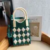 Bolso de Mano de Punto de Nuevo Estilo Color Dopamina Bolso de Almacenamiento Versátil de Nicho Bolso Pequeño de Punto Cruzado