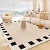 Alfombra Moderna Simple para Sala de Estar Imitación Cachemira Hogar Tienda Completa Antideslizante A Prueba de Frío Manta para Sofá Dormitorio Resistente a la Suciedad Manta de Noche