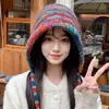 Nuevo Sombrero de Felpa Cálido Estilo Coreano para Mujer Otoño e Invierno, Gorro Grueso para Proteger las Orejas, Versátil y Adelgazante para la Cara, Sombrero de Lana Tejido