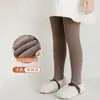 Macacão de Lã de Cordeiro para Meninas Calça de Inverno Nova Lã Espessa Leggings para Meninas Cor Sólida Meia-Calça de Lã