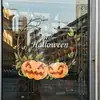 Pegatinas Decorativas de Halloween Transfronterizas, Película para Vidrio, Pegatinas para Vidrio de Tiendas, Pegatinas de Café y Té con Leche, Pegatinas para Ventanas, Calcomanías para Ventanas