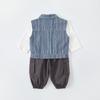 Traje para Niños 2025 Otoño Nuevo Chaleco de Mezclilla para Bebé Traje de Paseo a la Moda para Niños Conjunto de Dos Piezas para Bebé