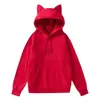 Sudadera con capucha de forro polar para hombre y mujer, diseño de orejas de gato, nueva colección de primavera y otoño para comercio exterior en Amazon, sudadera con capucha casual de moda