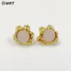 Ehp102 Sol Pequeño Girasol Piedras Preciosas de Colores Gancho para Pendientes Opcional Chapado en Oro de 18K Accesorios