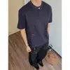 Camiseta de Verano para Hombre Estilo Retro Americano Desestructurada de Manga Corta con Remaches Casual Versátil Corte Limpio Media Manga Moderna