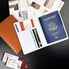 Em estoque Conjunto de proteção de passaporte de couro multi-cartão PU Couro engrossado Multi-Função Passaporte Bolsa Porta-passaporte de viagem