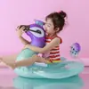 Novedad Anillo Flotador Inflable con Lentejuelas Fondo de Burbujas Princess Pavo Real Caballo Barco Sentado Niños Ave Fénix Unicornio Anillo Asiento con Fondo de Burbujas
