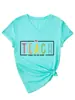Enséñales a ser amables Amazon Wish Sitio Independiente Camiseta Casual y Cómoda de Mujer con Cuello en V y Mangas Cortas