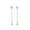 Pendientes de plata S925 estilo coreano, cortos y elegantes, con un solo diamante, para mujer, sencillos, de verano, con rosca.