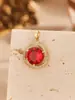 Colgante de Moda Versátil para Mujer P3064, Personalizado, Creativo, de Alta Gama, con Cuatro Garras, Muy Brillante, Circonita tipo Bling, Circonita de Colores