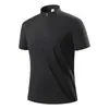 25 Novas Roupas Masculinas de Verão com Zíper Curto e Manga Curta, Secagem Rápida, para Corrida, Fitness, Camiseta Esportiva Casual 7A Antibacteriana e Anti-Mosquito
