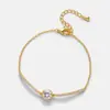 Pulseira Pequena de Sol com Zircônia Nova Popular de Luxo Transfronteiriça para Mulheres, Exquisita e Moderna, Toque de Alto Padrão, Presente de Dia dos Namorados para Namorada