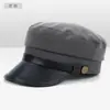 Chapéu octogonal feminino estilo coreano popular Boina Net red masculina primavera e verão fino Britânico retrô chapéu de sol azul marinho
