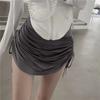 Pantalones falda de cordón estilo novia deseo puro ajustados a la cadera cintura adelgazante falda corta plisada que cubre la carne cintura alta falda corta de chica hot