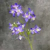 Flor de Simulación Serigrafía Orquídea Gota de Lluvia Decoración Escena de Boda Adorno para el Hogar Decoración de Orquídea de 4 Esquinas Flor Artificial Hecha a Mano Venta al por Mayor
