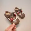 Sapatos de Princesa para Meninas 2026 Primavera e Outono Novos Modernos Mary Jane Sapatos Individuais Infantis Modernos Solado Macio Sapatos de Couro para Meninas Antiderrapantes
