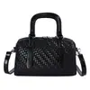 Bolso de bolos vintage con patrón tejido para mujer, bolso de mano y bolso cruzado versátil, bolso tipo almohada de nicho de alta gama, bolso de hombro