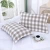 Toalla de Almohada de Gasa de Algodón Estilo Japonés Estampado a Cuadros Toalla de Almohada Algodón Lavado Plisada Suave y Cómoda Bordada Bufanda Simple para la Cabeza
