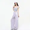 Calça Feminina de Verão com Cadarço, Perna Larga, Cintura Alta, Emagrecimento, Solta, Casual para Pessoas Baixas e Textura, Calça Reta Yamamoto