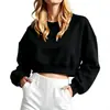 2026 Amazon Primavera y Otoño Tops de Manga Larga para Mujer Elegantes y Casuales Tops Cortos de Cuello Redondo Venta al por Mayor