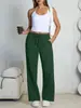 Calça de moletom feminina plus size solta de perna larga mais vendida com forro de fleece e cordão na Amazon e Temu na Europa e América