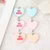 Venta Caliente Transfronteriza Acrílico de Doble Cara Creativo Día de San Valentín Corazón Aretes Collar Llavero Colgante para Bolsa