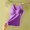 Chaleco Térmico de Terciopelo Alemán para Mujer Otoño e Invierno, Forrado de Felpa y Engrosado con Almohadilla en el Pecho, Ropa Interior Térmica para Mujer, Chaleco Sin Costuras para Mujer