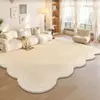 Tapete de Seda de Gelo Sala de Estar Estilo Creme Cor Sólida Simples Alto Padrão Sem Lavagem Limpável Baixa Manutenção Verão Tapete Fresco Tapete de Chão Antiderrapante