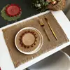 Estilo Ins Esterilla Tejida de Cuerda de Papel Combinación de Colores Decoración Festiva Navideña Esterilla Creativa Tejida de Papel Mezcla de Yute Esterilla Aislante para Mesa