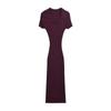 Nuevo Vestido de Punto Rayado de Cuello Redondo Largo Estilo Vacacional Elegante para Mujer, Transfronterizo Europeo y Americano, Primavera y Verano 2025