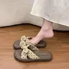 Sandalias de Lunares con Lazo para Mujer, Nuevo Estilo de Verano para Exteriores, Suela Gruesa que Aumenta la Altura, Estilo Hada, Adecuadas para Combinar con Vestidos, Chanclas de Playa