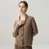 Nuevo Cárdigan de Punto de Cachemira Otoño e Invierno, Cuello Chal, Manga Larga, Holgado, Adelgazante, Elegante, Agradable para la Piel, Para Mujer, Para Viajar al Trabajo, Versátil