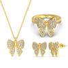Anel de prata esterlina 925 de alta qualidade estilo japonês e coreano, colar, brincos, requintado laço com incrustação de zircônia, conjunto de joias femininas