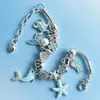 Pulsera de Pan Venta Caliente Transfronteriza Serie Oceánica Diamantes de Imitación Delfín Azul Estrella de Mar Caballito de Mar Tortuga Marina Corazón Joyería de Moda