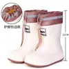 Botas de lluvia para niños niños y niñas botas de lluvia forradas de polar antideslizantes zapatos de agua niños medianos y grandes estudiantes zapatos de agua exteriores impermeable para padres e hijos mujeres