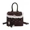 2026 Nova Mochila Pequena Crossbody Feminina com Bolinhas, Laço e Renda, Estilo Mori, Tendência Popular