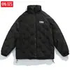 Jaqueta de Penas Espessa Texturizada Personalizada para Homens, Estilo Inverno, Gola Alta, Caimento Solto, Marca Tendência, Casaco Puffer Quente