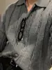 Suéter de Punto Trenzado Casual Perezoso de Cuello Solapa Estilo Coreano Nuevo Asclo&Qiao, Suéter Versátil de Punto Trenzado de Botones Individuales de Lujo Ligero