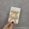 Pinza para el pelo original vintage estilo dulce para niños, clip lateral de cuadros amarillos con lazo pequeño, clip para flequillo, clip de pico de pato, clip de par
