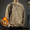 Chamarra sudadera retro americana de cuello redondo para hombre, ropa de gamuza para primavera y otoño, talla grande, holgada, top moderno de manga larga