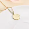 Acero Inoxidable Guofeng Fuzi Oro Simple Temperamento Acero de Titanio Aretes para Mujer Fuzi Colgante Redondo Collar