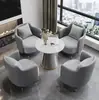 Conjunto de Sofá de Um Lugar de Luxo e Mesa de Centro para Lazer, Recepção de Hotel, Escritório, Sala de Vendas, Mesas e Cadeiras de Reunião, Salão de Beleza