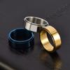 Pulsera de acero de titanio de 8 mm de ancho, giratoria, lisa, anillo antiestrés para novio, joyería para hombre con grabado láser ins