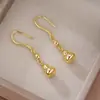 Brincos de Abóbora Brilhantes Dourados de Jade para Mulheres, Novo Estilo Chinês, Elegante Retrô, Luxo Leve, Brincos de Alta Qualidade, Ganchos de Orelha, Direto do Fabricante