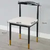 Nueva Silla de Comedor, Taburete de Restaurante, Silla de Arte de Hierro con Imitación de Madera para Uso en Casa, Silla Minimalista de Lujo Ligero, Silla con Respaldo, Silla para Mesa de Comedor