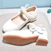 Zapatos de niña, zapatos de princesa, zapatos blancos de actuación para competición de calificación, zapatos de tacón alto de una sola capa para niños, zapatos de cuero de actuación 61